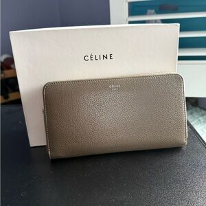 Céline Taupe Leather Wallet
